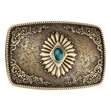 Bältespänne western turkos mönster vintage