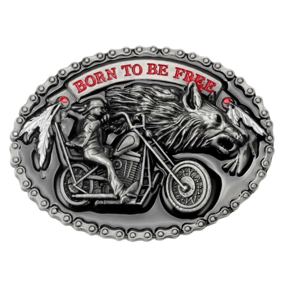Bältesspänne Born to Be Free western motorcykel