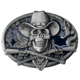 Bältesspänne cowboy dödskalle korsade gevär western stil