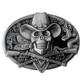 Bältesspänne cowboy dödskalle korsade gevär western stil
