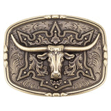 Bältesspänne Longhorn i metall western stil