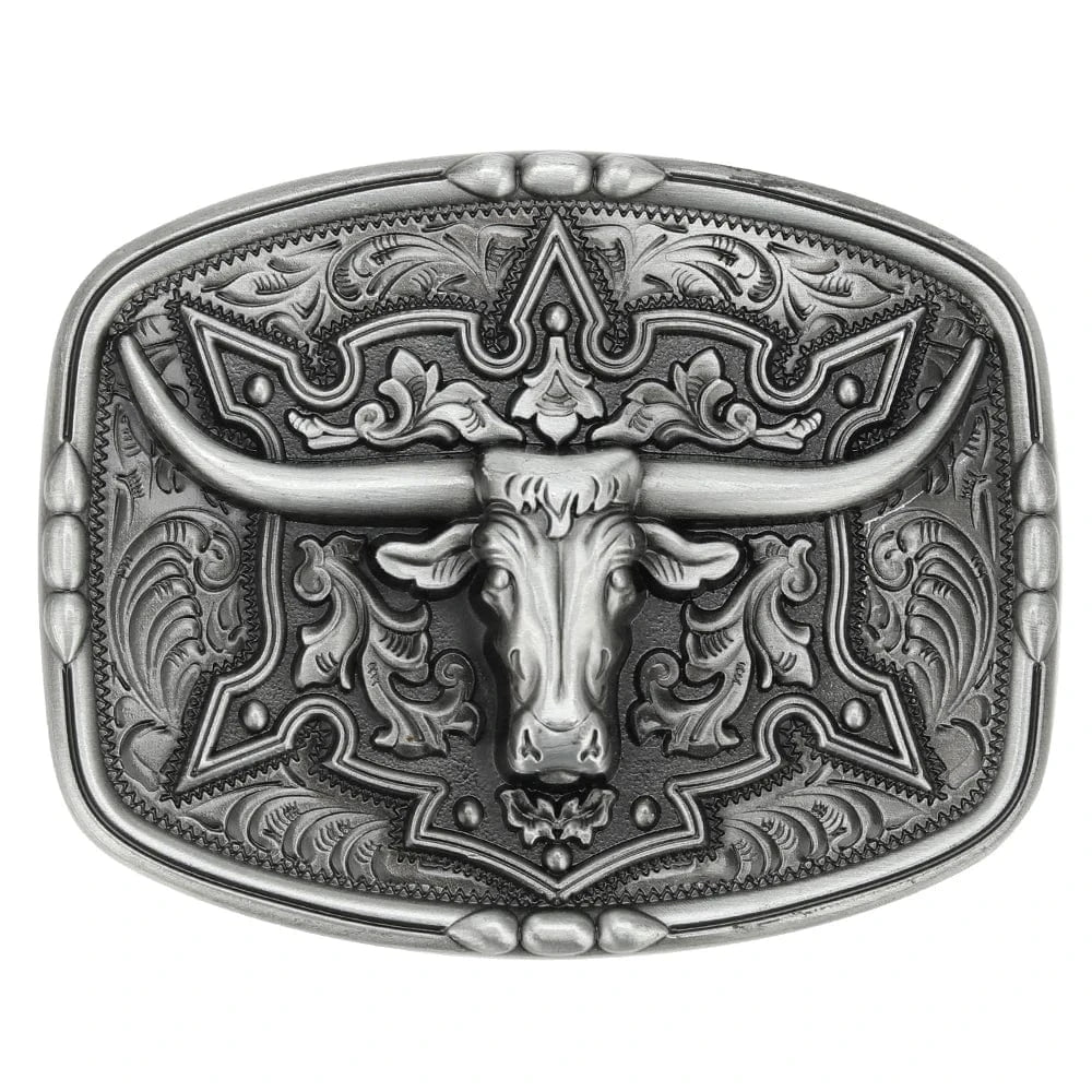 Bältesspänne Longhorn i metall western stil