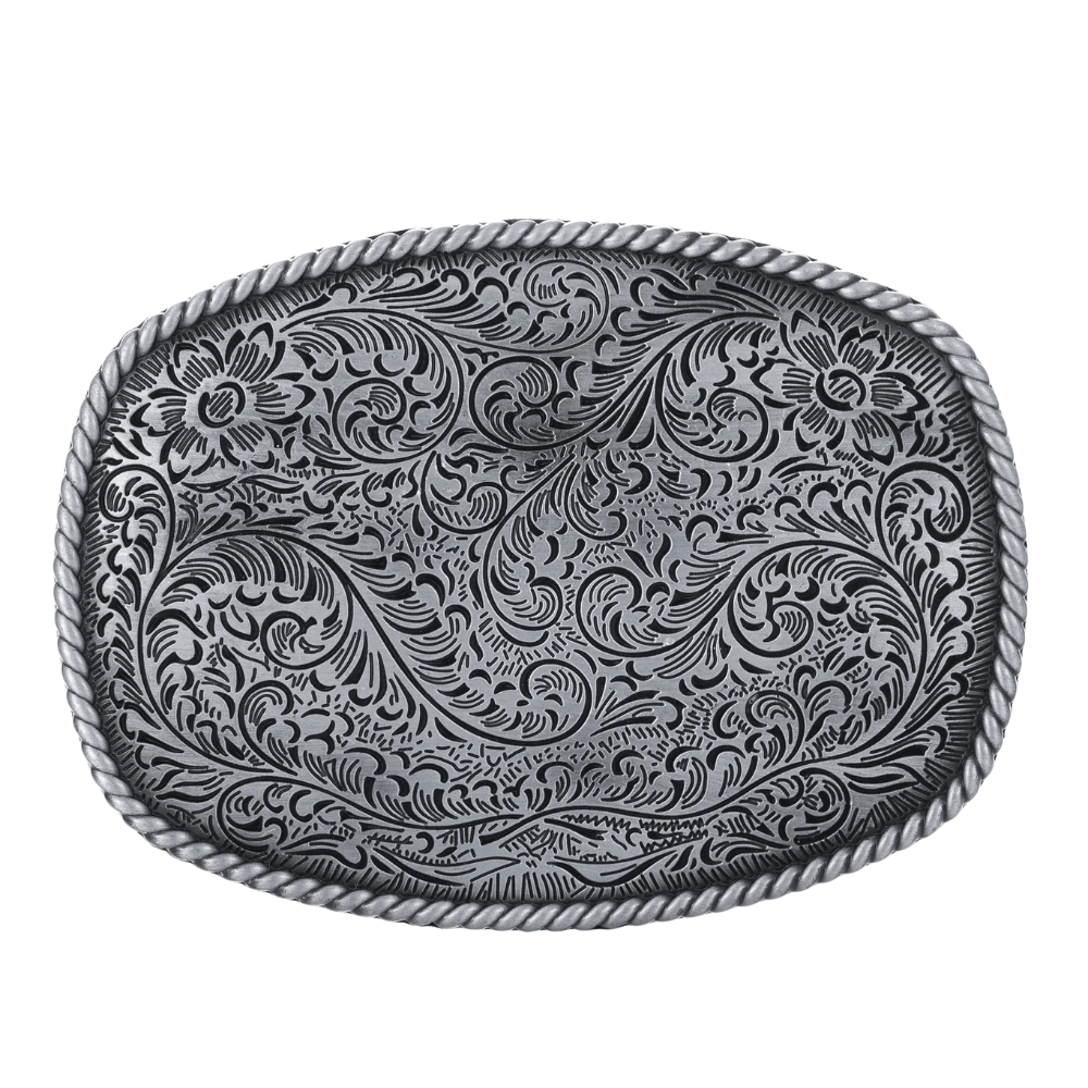 Bältesspänne retro blomma western stil zinklegering