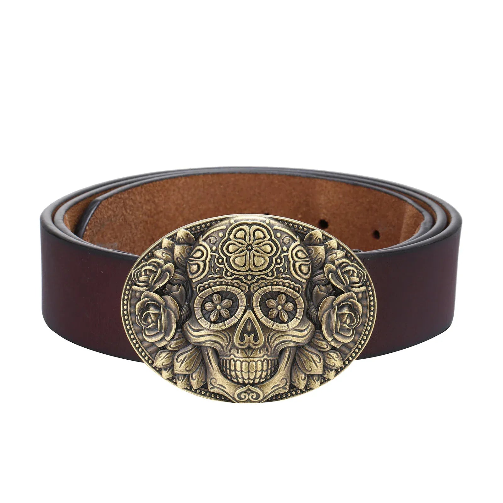 Bältesspänne western floral döskalle