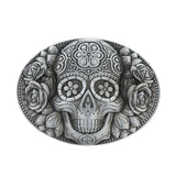 Bältesspänne western floral döskalle Silver
