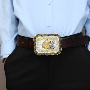 Bältesspänne western i silver- och guldfärg