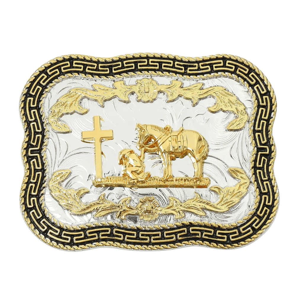 Bältesspänne western i silver- och guldfärg Modell 2