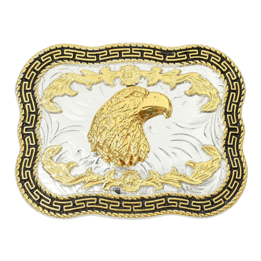 Bältesspänne western i silver- och guldfärg