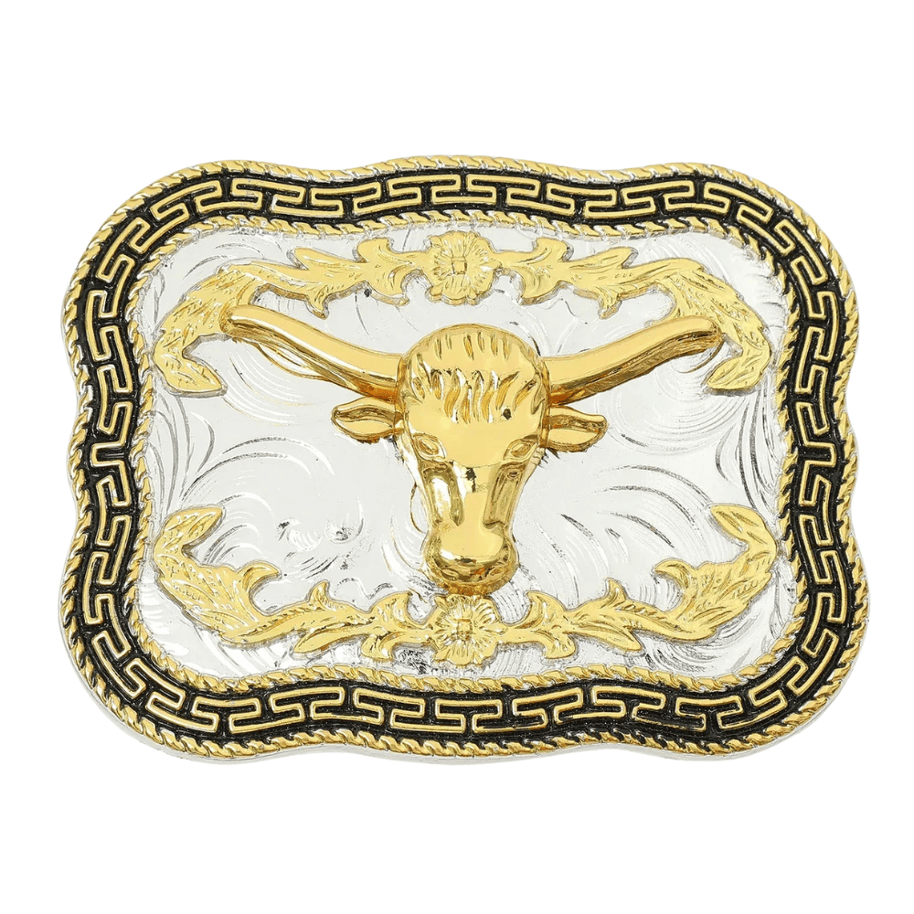 Bältesspänne western i silver- och guldfärg Modell 8