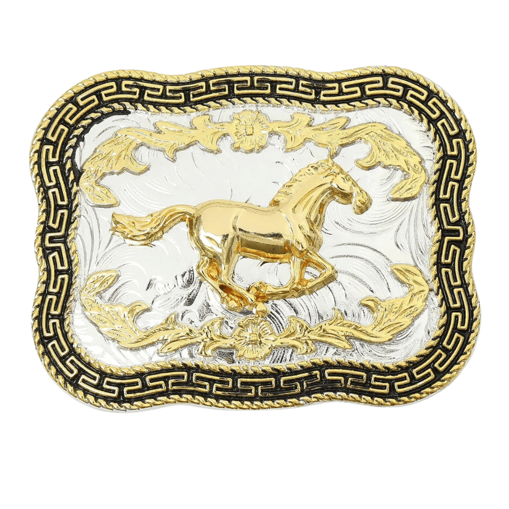 Bältesspänne western i silver- och guldfärg Modell 9