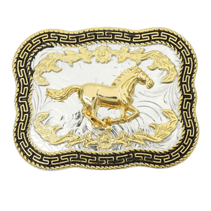 Bältesspänne western i silver- och guldfärg Modell 9