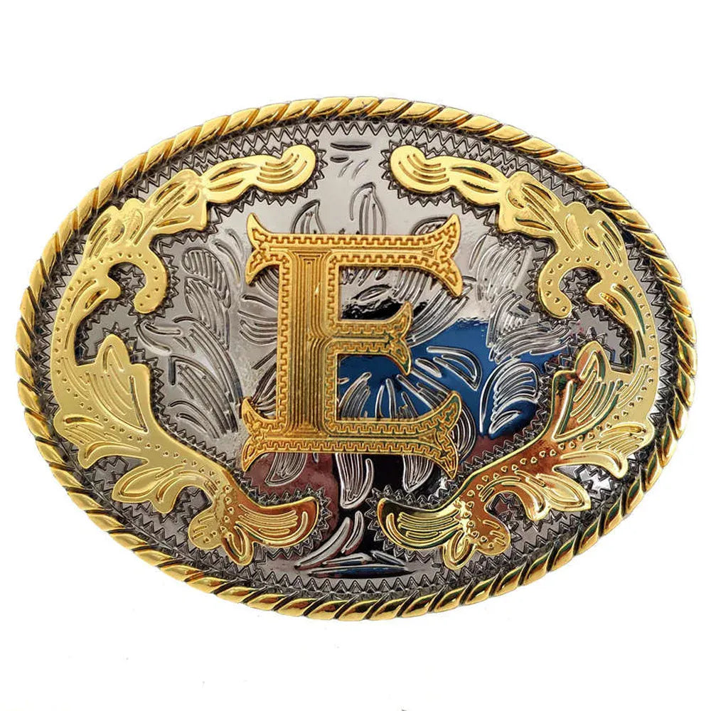 Bältesspänne western med bokstav E