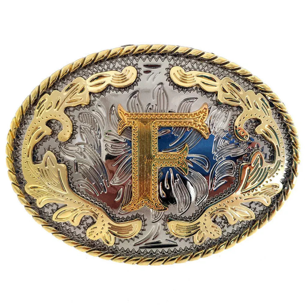 Bältesspänne western med bokstav F