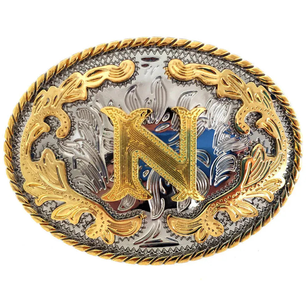 Bältesspänne western med bokstav N