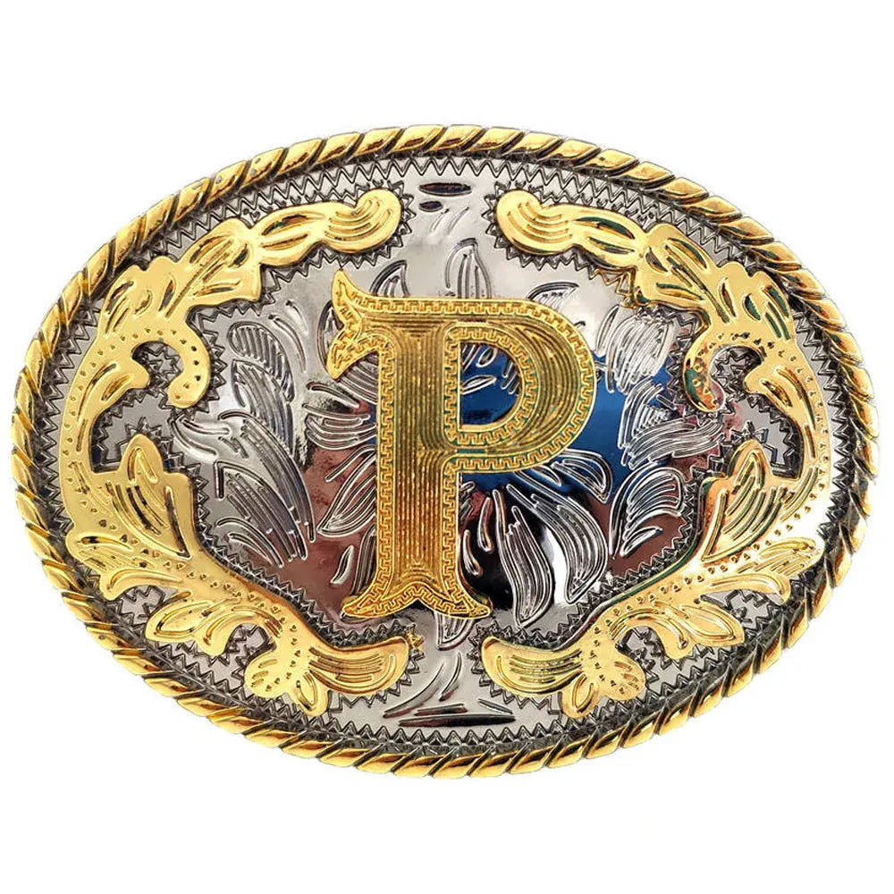 Bältesspänne western med bokstav P