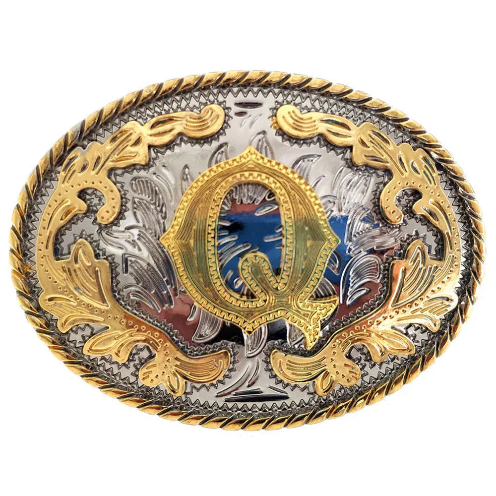 Bältesspänne western med bokstav Q