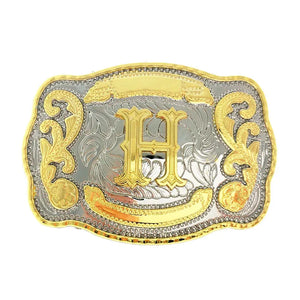 Bältesspänne western med graverad initial H