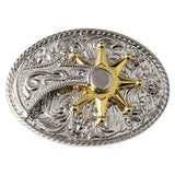 Bältesspänne western med silver och guld sheriffstjärna