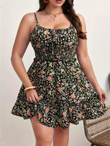 Blommig klänning plus size