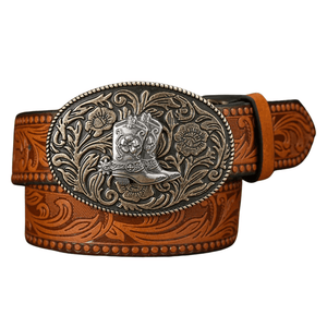 Blommigt cowboybälte Brun / 120cm