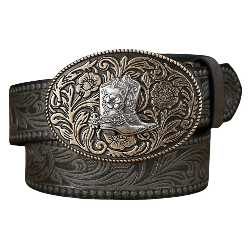 Blommigt cowboybälte Grå / 120cm