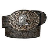 Blommigt cowboybälte Grå / 120cm