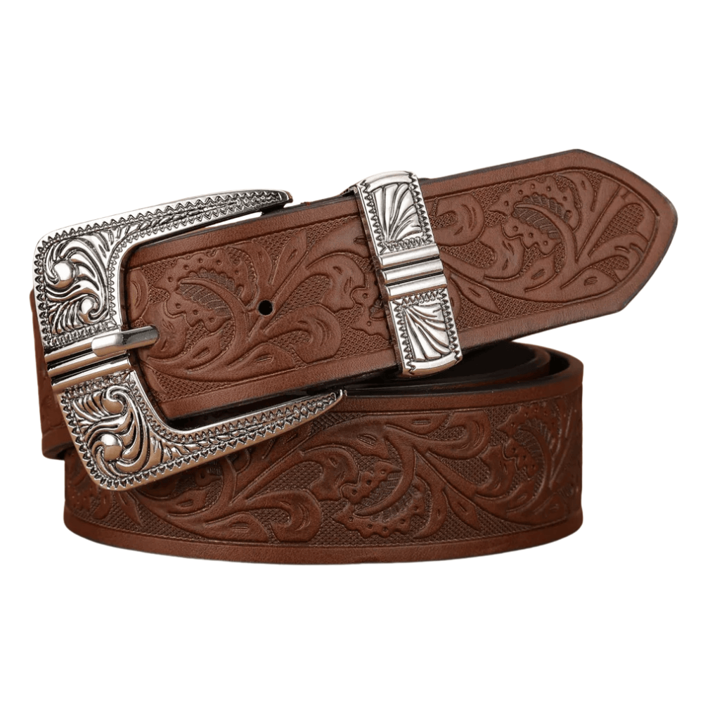 Blommigt westernbälte Mörkbrun / 120cm