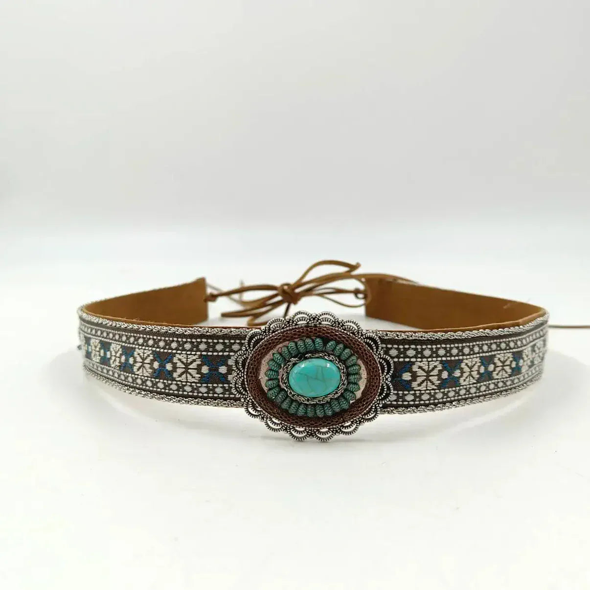 Bohomiskt westernhattband turkossten