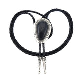 Bolo tie i droppform med naturlig turkos