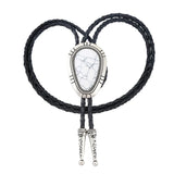 Bolo tie i droppform med naturlig turkos