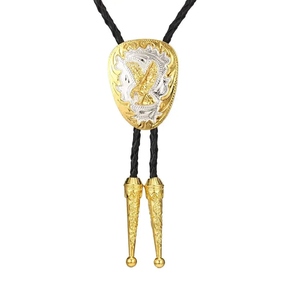 Bolo tie i guld med örnmotiv