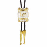Bolo tie i guld- och silverfärgad metall med riddaremblem