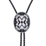 Bolo tie i justerbart läder med färgstarkt totemmönster