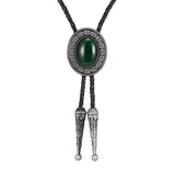 Bolo tie i läder med natursten