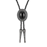 Bolo tie i läder med natursten