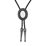 Bolo tie i läder med natursten