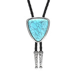 Bolo tie i läder med trekantig sten och elegant design