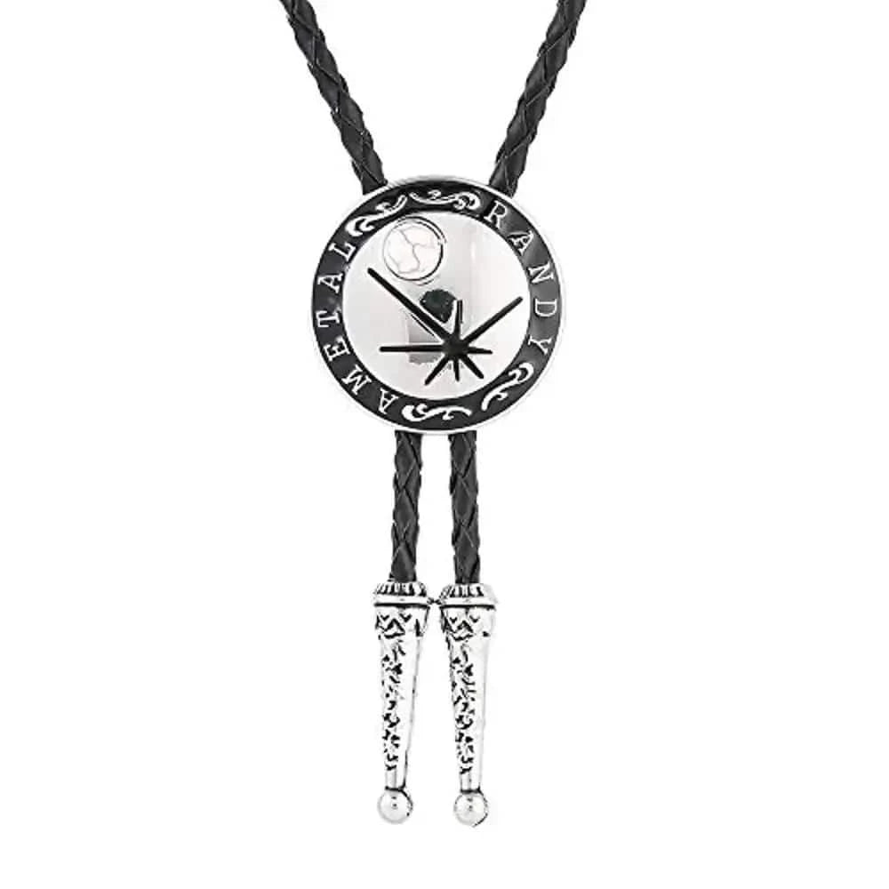 Bolo tie i rund form med stjärnmotiv