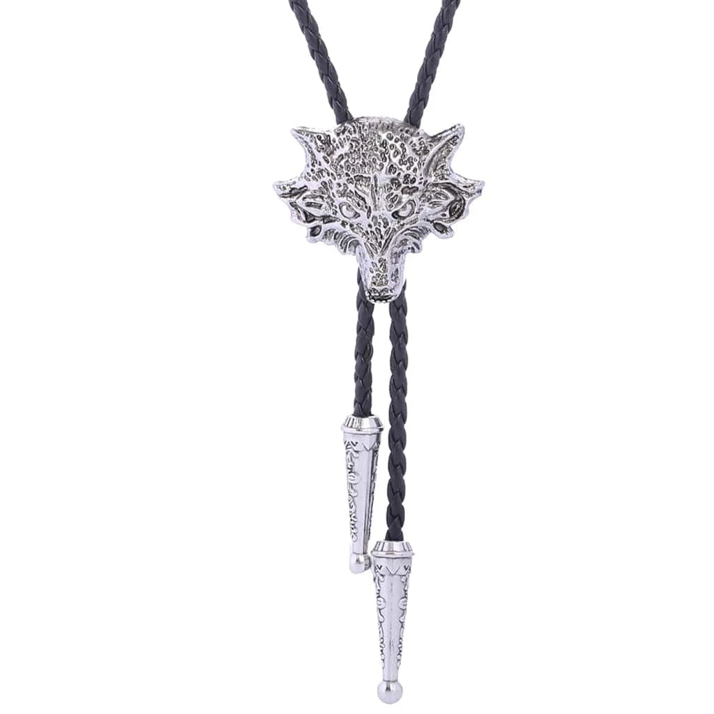 Bolo tie med 3D-varghuvud i metall