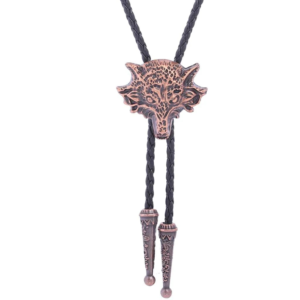 Bolo tie med 3D-varghuvud i metall