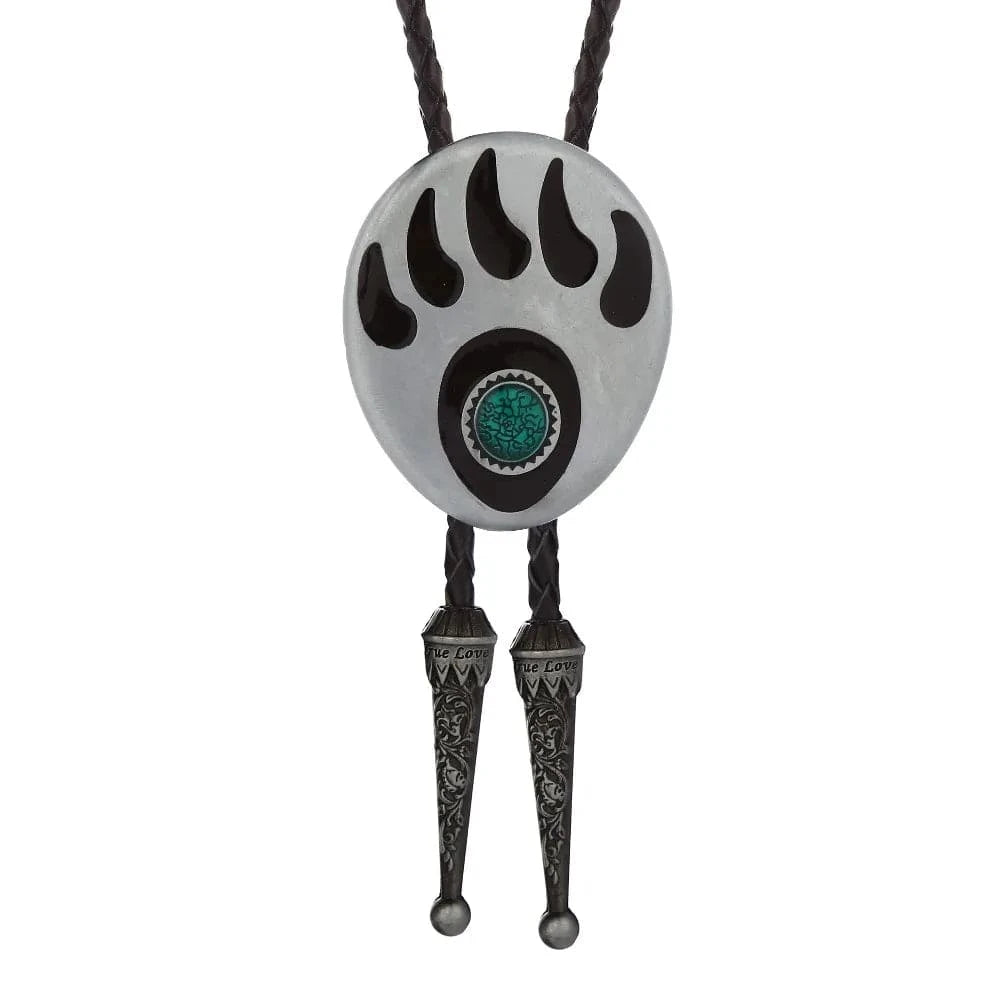 Bolo tie med björnspår och agatsten
