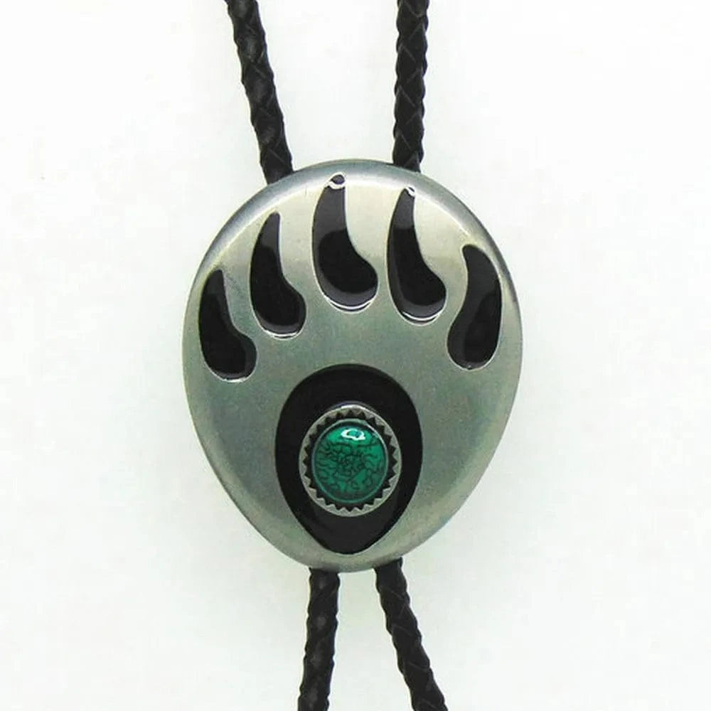 Bolo tie med björnspår och agatsten