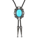 Bolo tie med blå sten och antik silverram