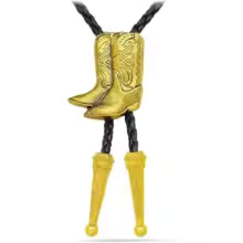 Bolo tie med cowboyboots Guld