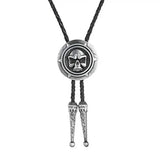 Bolo tie med dödskalle i metall