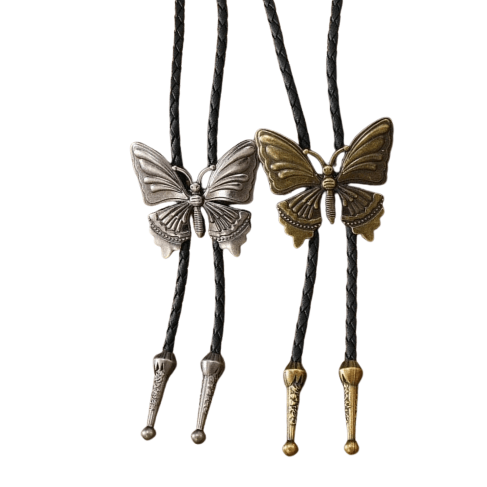 Bolo tie med fjäril i metall