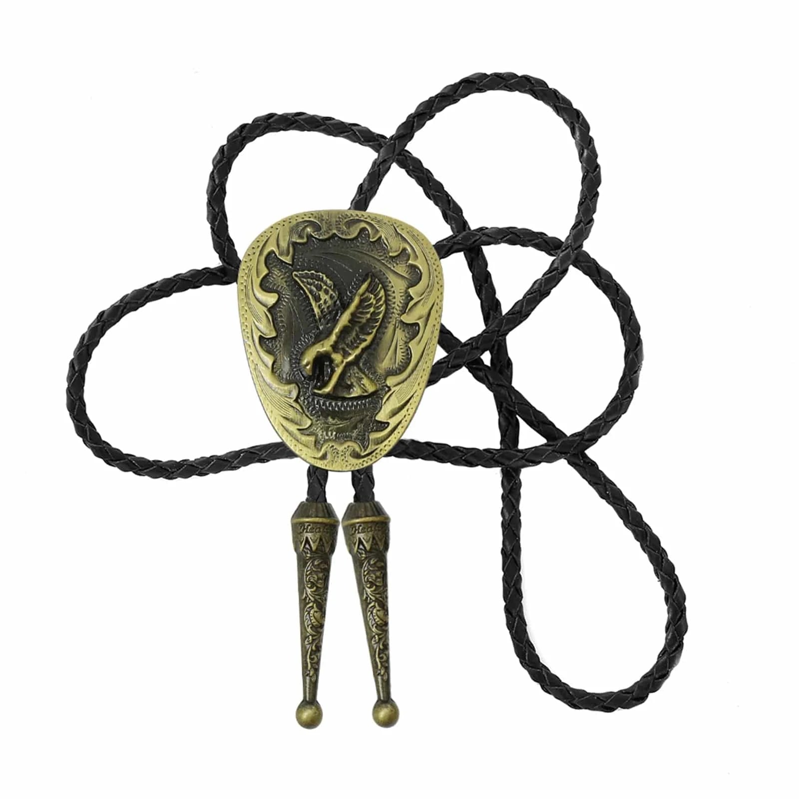 Bolo tie med flygande örn i antikmetall