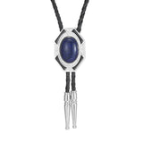 Bolo tie med geometrisk infattning och äkta sten