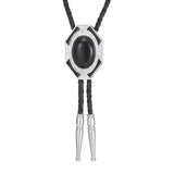 Bolo tie med geometrisk infattning och äkta sten