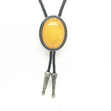 Bolo tie med glasdetalj och ovalt vintagehänge
